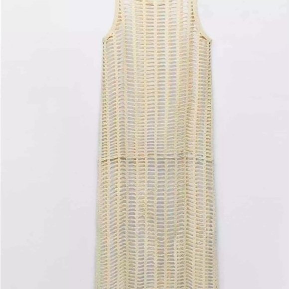 MESH TUNIC DRESS ECRU. SIZE LARGE - Picture 5 of 8